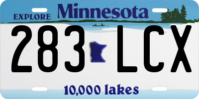 MN license plate 283LCX