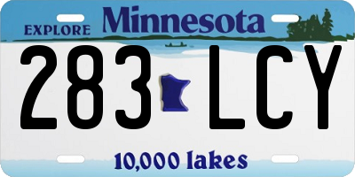 MN license plate 283LCY