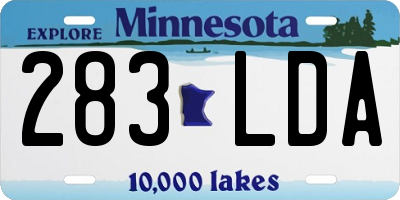 MN license plate 283LDA