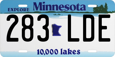 MN license plate 283LDE
