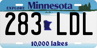 MN license plate 283LDL
