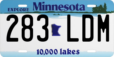 MN license plate 283LDM