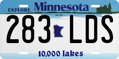 MN license plate 283LDS