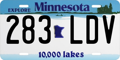 MN license plate 283LDV
