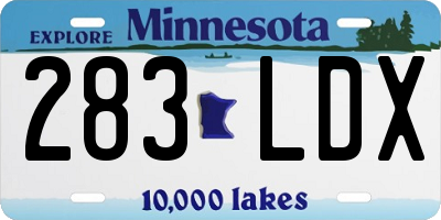 MN license plate 283LDX