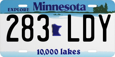 MN license plate 283LDY