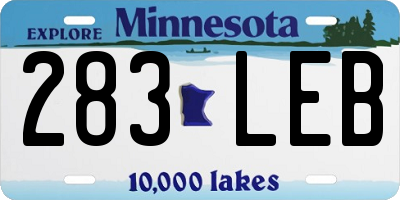 MN license plate 283LEB