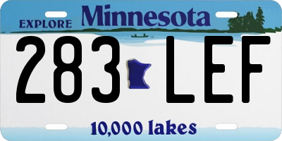 MN license plate 283LEF