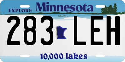 MN license plate 283LEH