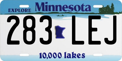 MN license plate 283LEJ