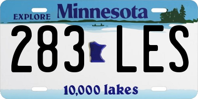 MN license plate 283LES