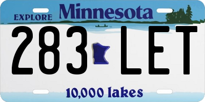 MN license plate 283LET