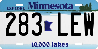 MN license plate 283LEW