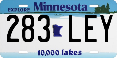 MN license plate 283LEY