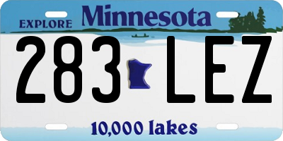 MN license plate 283LEZ