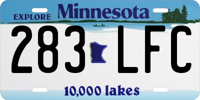 MN license plate 283LFC