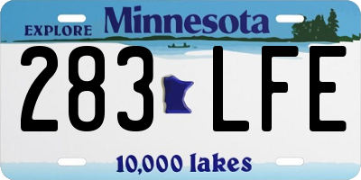 MN license plate 283LFE