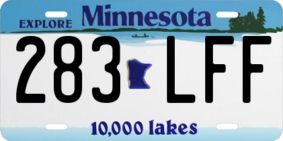 MN license plate 283LFF