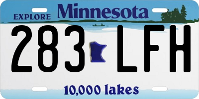MN license plate 283LFH