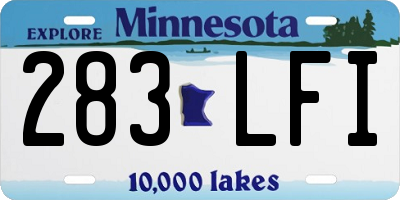 MN license plate 283LFI