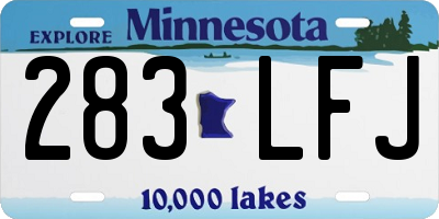 MN license plate 283LFJ