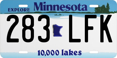 MN license plate 283LFK