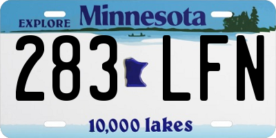 MN license plate 283LFN