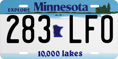 MN license plate 283LFO