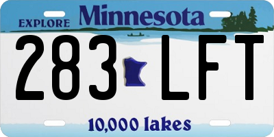 MN license plate 283LFT
