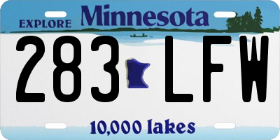 MN license plate 283LFW