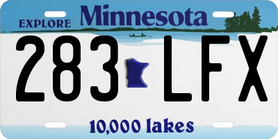 MN license plate 283LFX