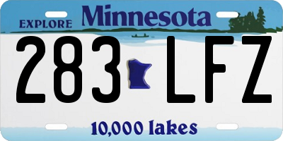 MN license plate 283LFZ