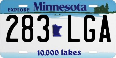 MN license plate 283LGA