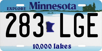 MN license plate 283LGE