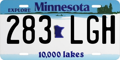 MN license plate 283LGH