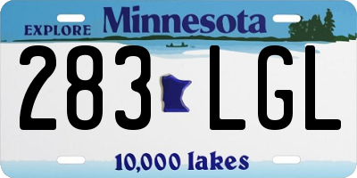 MN license plate 283LGL
