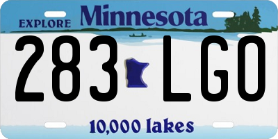 MN license plate 283LGO