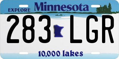 MN license plate 283LGR