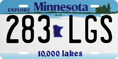 MN license plate 283LGS