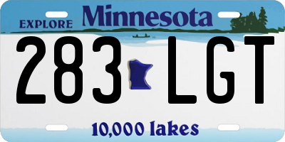 MN license plate 283LGT