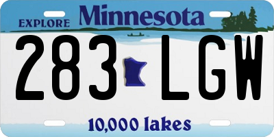 MN license plate 283LGW