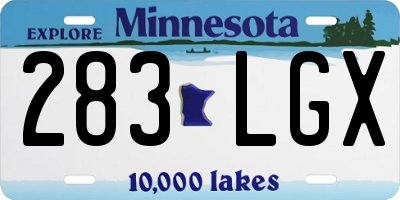 MN license plate 283LGX