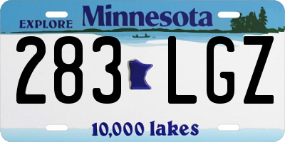 MN license plate 283LGZ