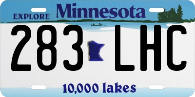 MN license plate 283LHC