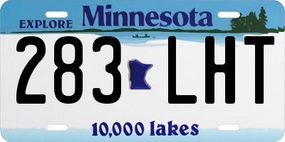 MN license plate 283LHT