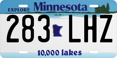 MN license plate 283LHZ