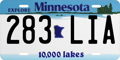 MN license plate 283LIA