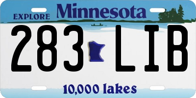 MN license plate 283LIB