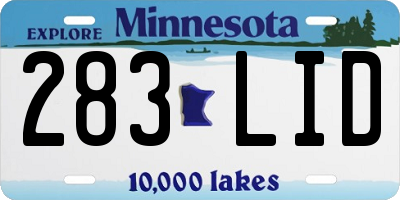 MN license plate 283LID