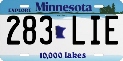 MN license plate 283LIE